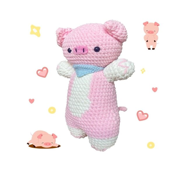 Crochet Kit for Beginners,DIY Pink Pig Crochet Kit - Picture 1 of 7